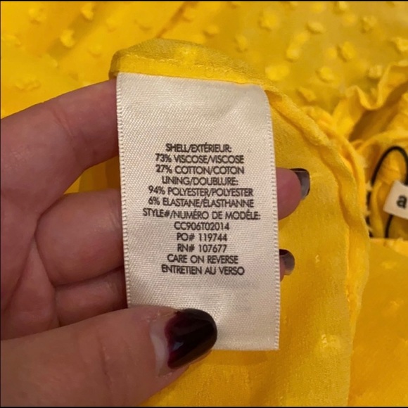 Alice + Olivia Julius oversized ruffle tunic top in yellow size S - Picture 14 of 16